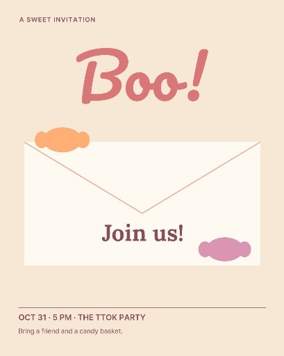 Sweet Halloween party invitation