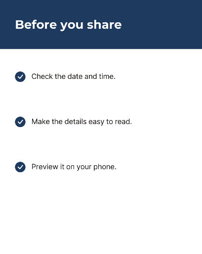 Before you share three-point checklist