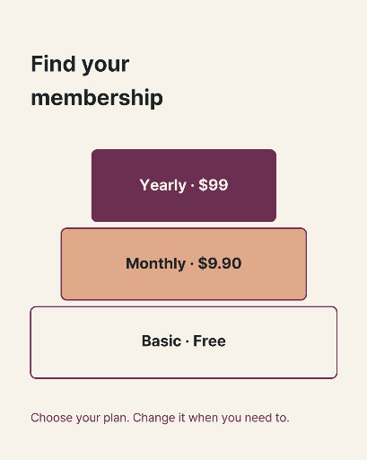 Stacked membership payment options