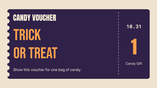 Halloween candy voucher