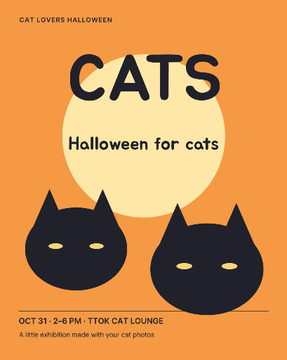 Halloween cat photo exhibition poster