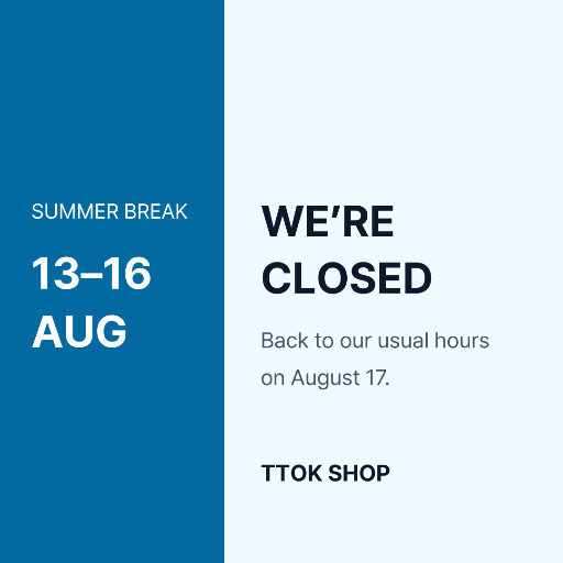 Summer break shop notice