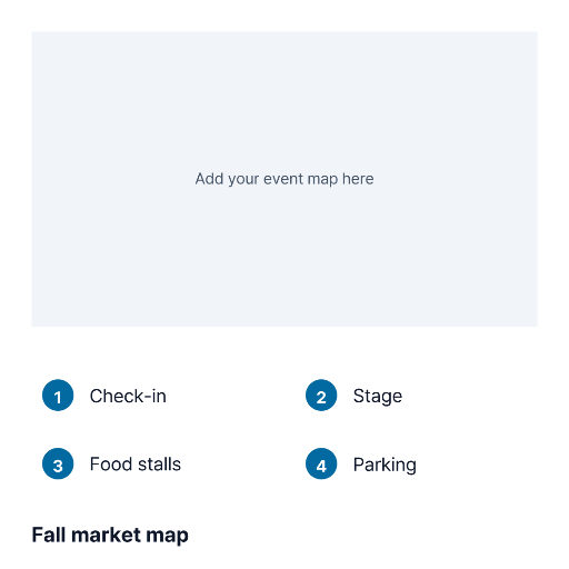 Fall market map with numbered legend