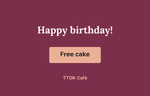 Two-sided birthday cake voucher