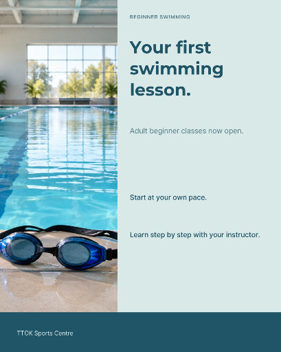 Adult beginner swimming lessons