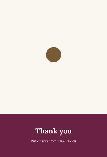 Burgundy thank-you envelope