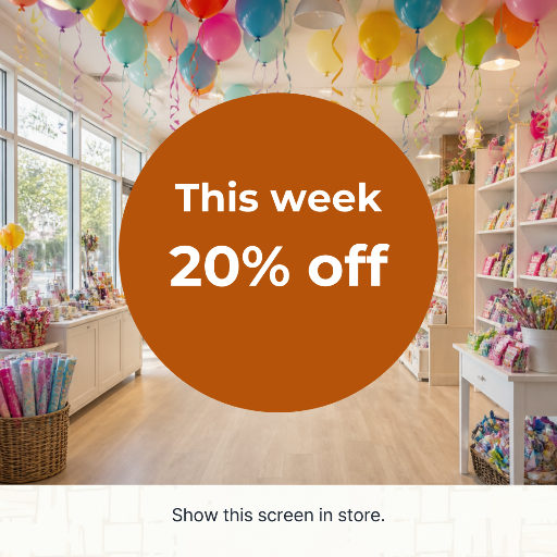 This week twenty percent off shop promotion