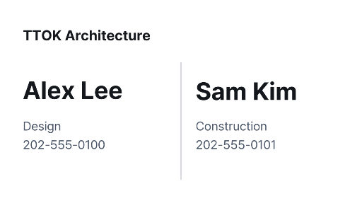 Two-Person Architecture Business Card