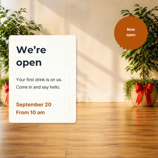 New shop opening announcement
