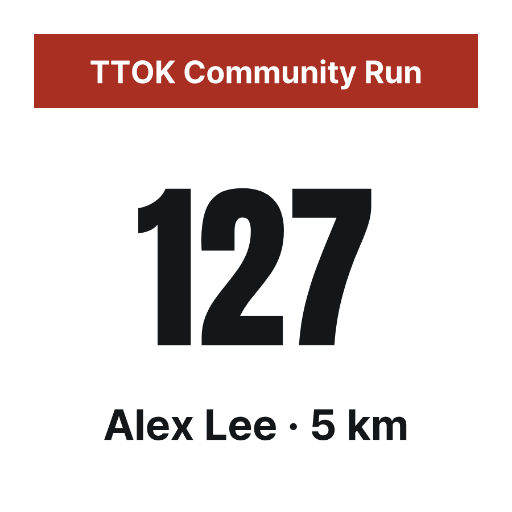 Community Run Race Bib