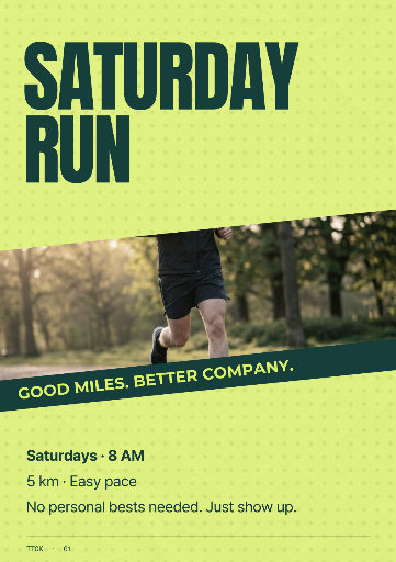 Saturday running club poster