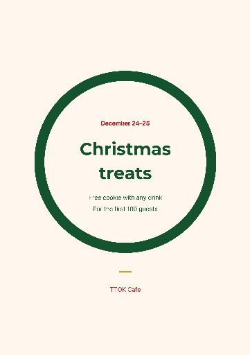 Christmas cafe treat poster A4