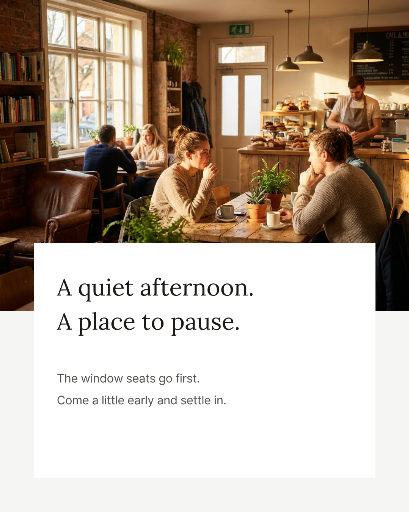 Quiet afternoon cafe invitation