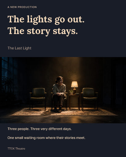 Intimate theatre production invitation