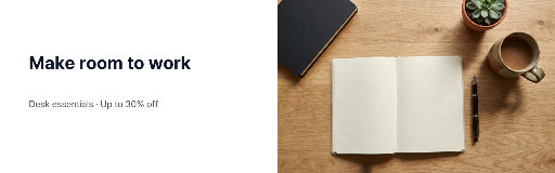 Desk essentials sale web banner