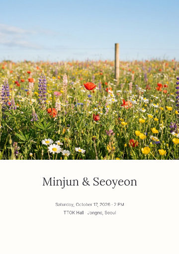 Wildflower meadow wedding invitation