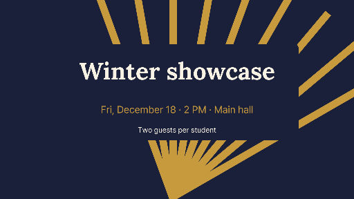 Winter school showcase invitation