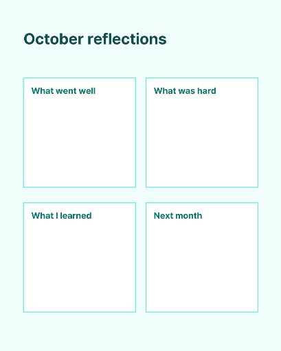 October reflection worksheet