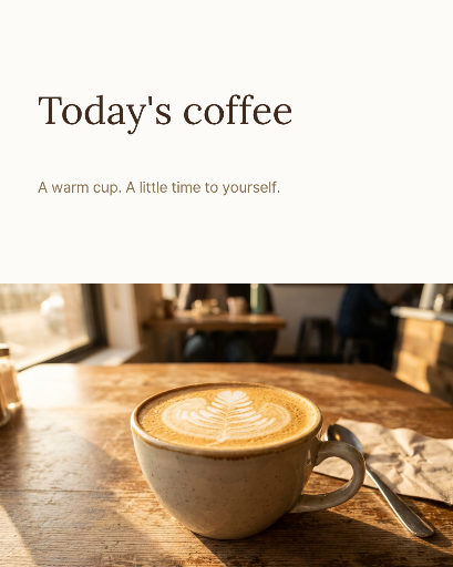 Coffee of the day portrait card