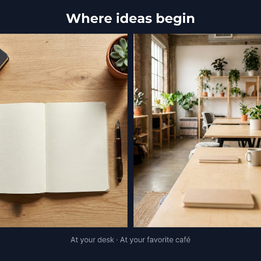 Workspace inspiration photo pair