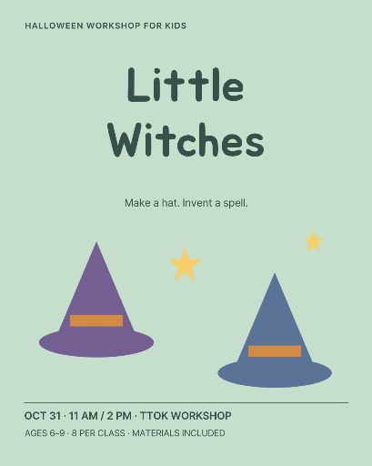 Little witches kids workshop poster