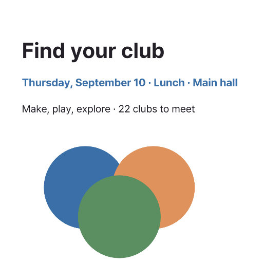 School club fair announcement