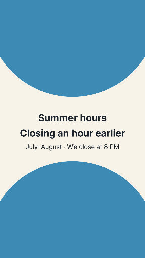 Summer early closing story