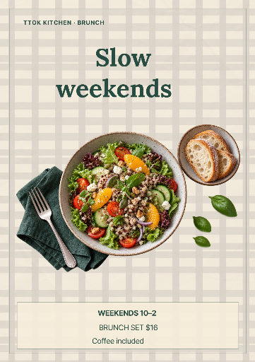 Weekend brunch menu poster