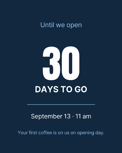 Thirty days to opening poster