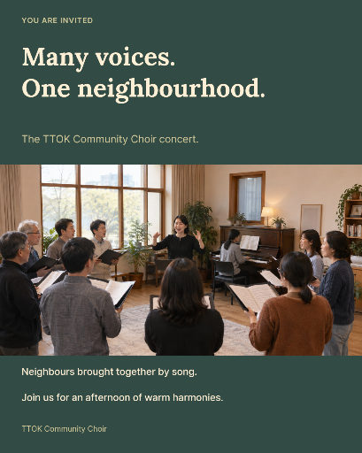 Community choir concert invitation
