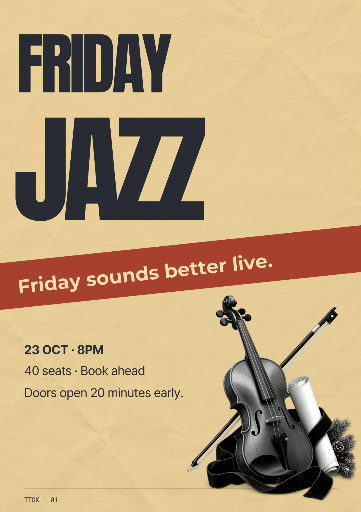 Friday jazz concert poster