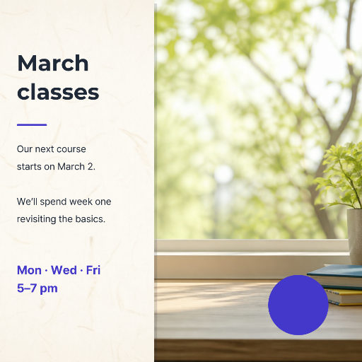 March classes announcement