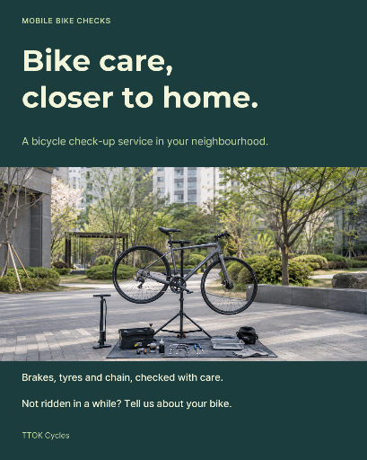 Mobile bicycle check-up service