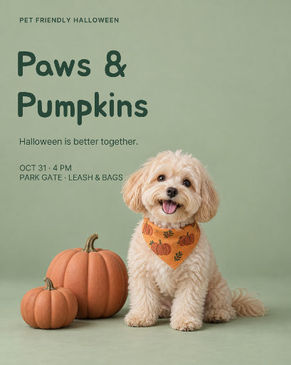 Halloween dog walk poster