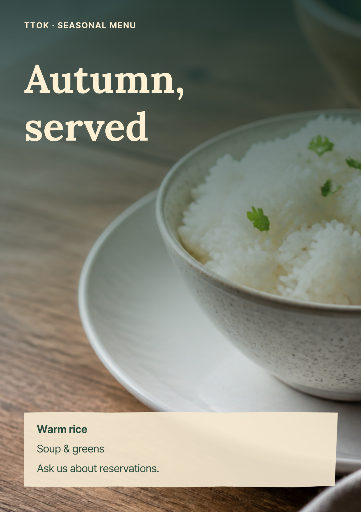 Seasonal rice and soup menu