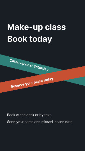 Make-up class booking deadline story