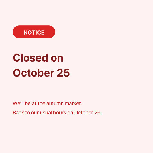 One-day shop closure notice