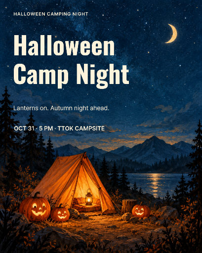 Halloween camping night poster