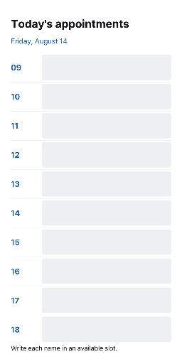 Daily appointment schedule story
