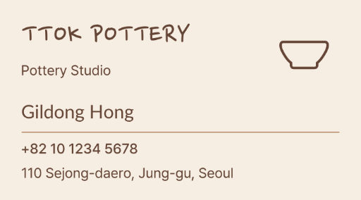 Pottery studio business card