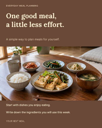 Meal planning for one