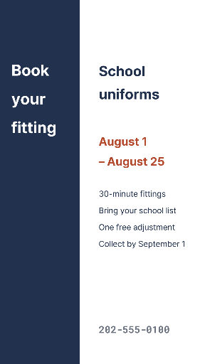 School uniform fitting appointment story