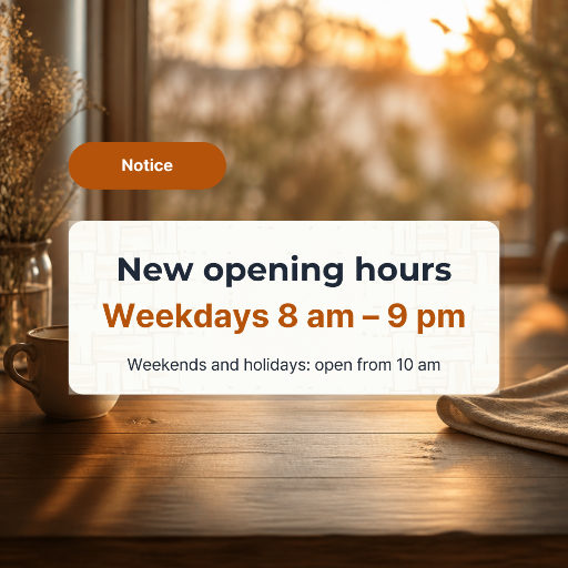 New opening hours notice