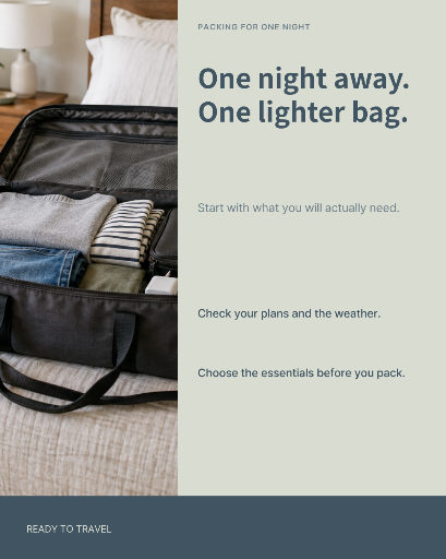 Light packing for an overnight trip
