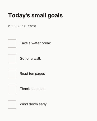 Everyday to-do checklist