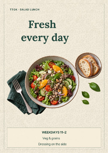 Weekday salad lunch poster