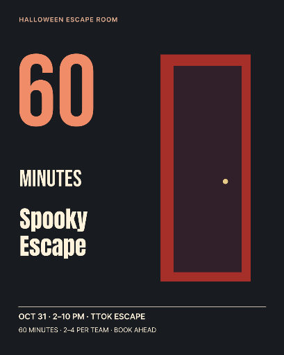 Halloween escape room poster