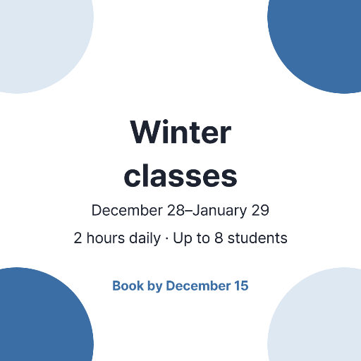 Winter small-group classes card