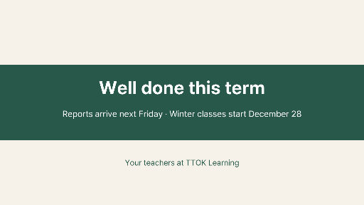 End-of-term thank-you announcement