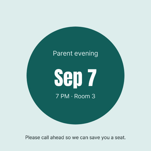 Parent information evening invitation